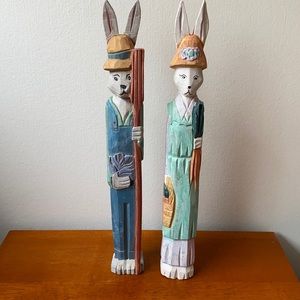 Wooden Easter Pencil Bunny Pair
